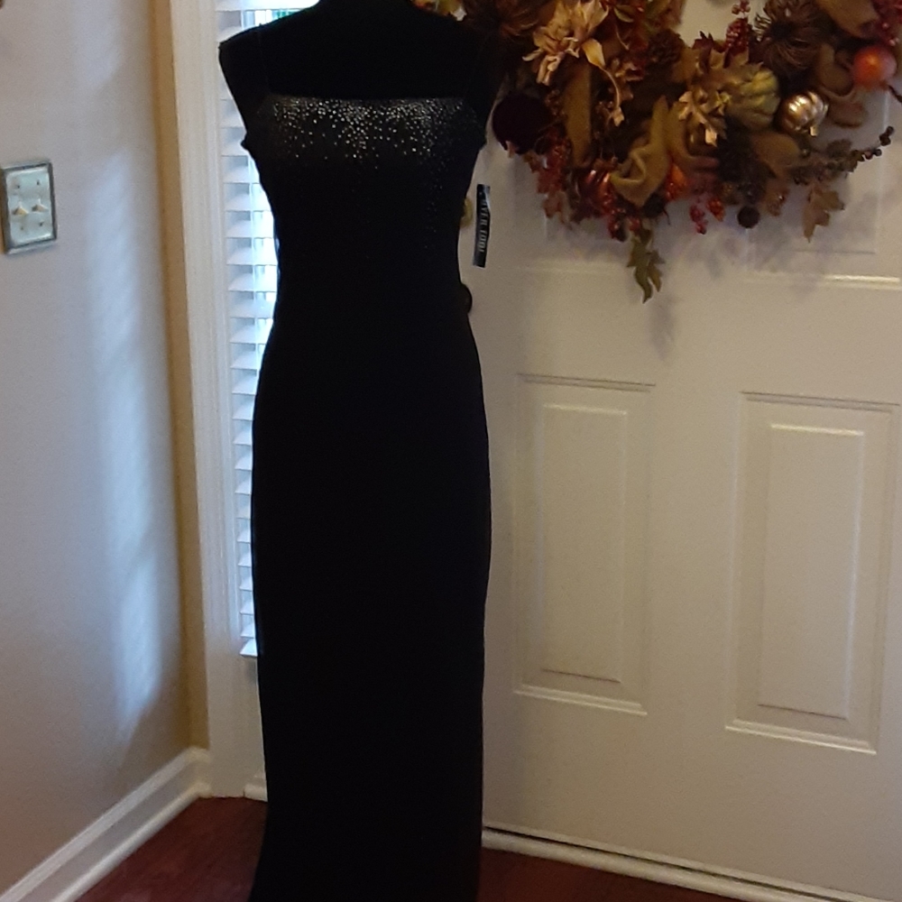 Byer Too black silver sparkle spaghetti strap evening formal dress  Medium NEW…